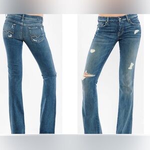 7 For All Mankind; low-rise distressed BootCut; size 27